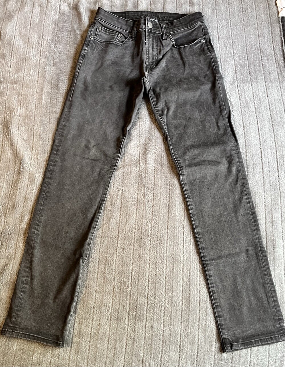 Men’s Faded Black American Eagle Slim Straight Jeans 28 x 32